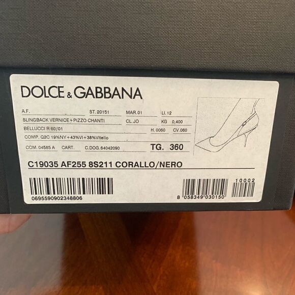 ❤️Dolce&Gabanna sling back leather sandal size EU 36 or US 6, new - Picture 8 of 9